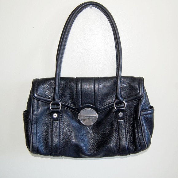 MICAHEL KORS Black Leather Satchel SHOULDER BAG - Picture 1 of 6